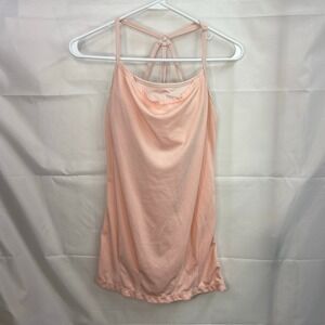 MPG women's peach built in sports bra cutout‎ adjustable activewear tank top 6